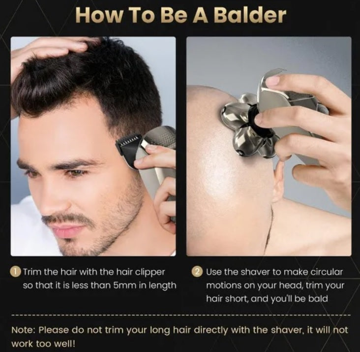 High Quality 6 In 1 7D Floating Mens Electric Rechargeable Shaver for Bald Head