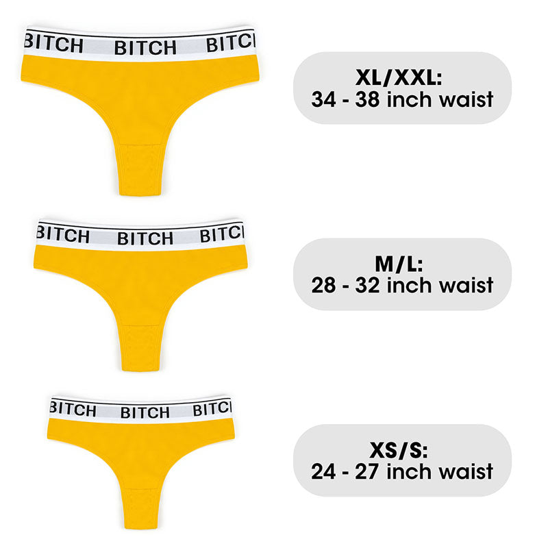 Ingen Bitch Vibrating Panties - Yellow Medium Size Rechargeable Vibrating Panties-LV770202M