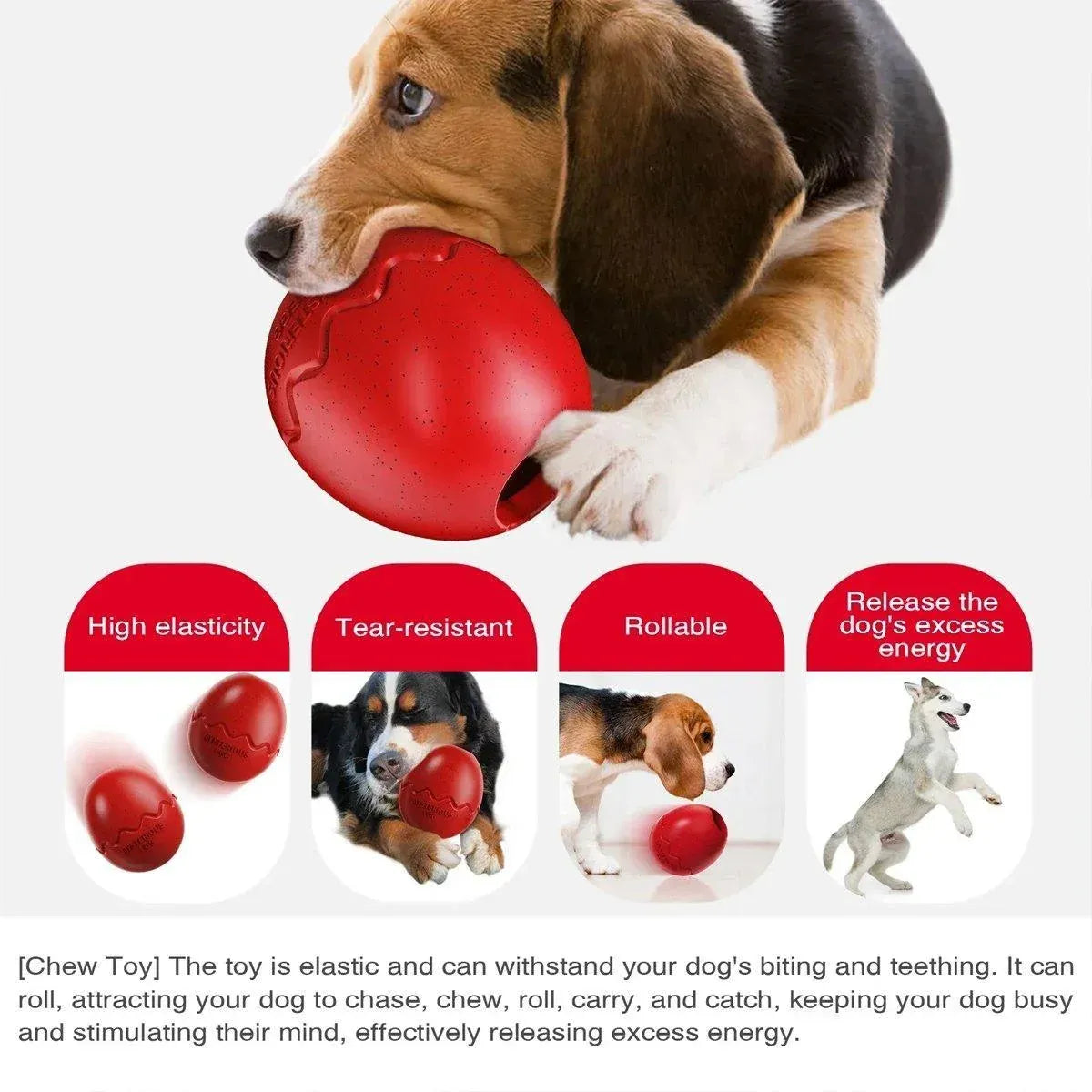 Licking Dog Gnawing Toy Slow Feeder Dinosaur Eggs Interactive Slow Food Dog Toy - Beige