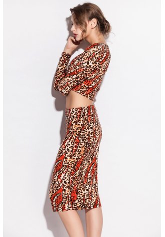Luxury Digital Tiger Print Clubwear Set-YWC008-T
