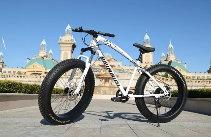 7 Speed Unisex Fat Tyre Mountain Bikes - White