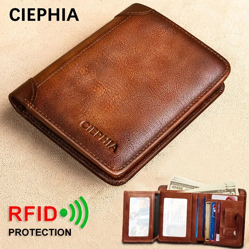 Vintage Genuine Leather RFID Blocking Wallet - CIEPHIA 