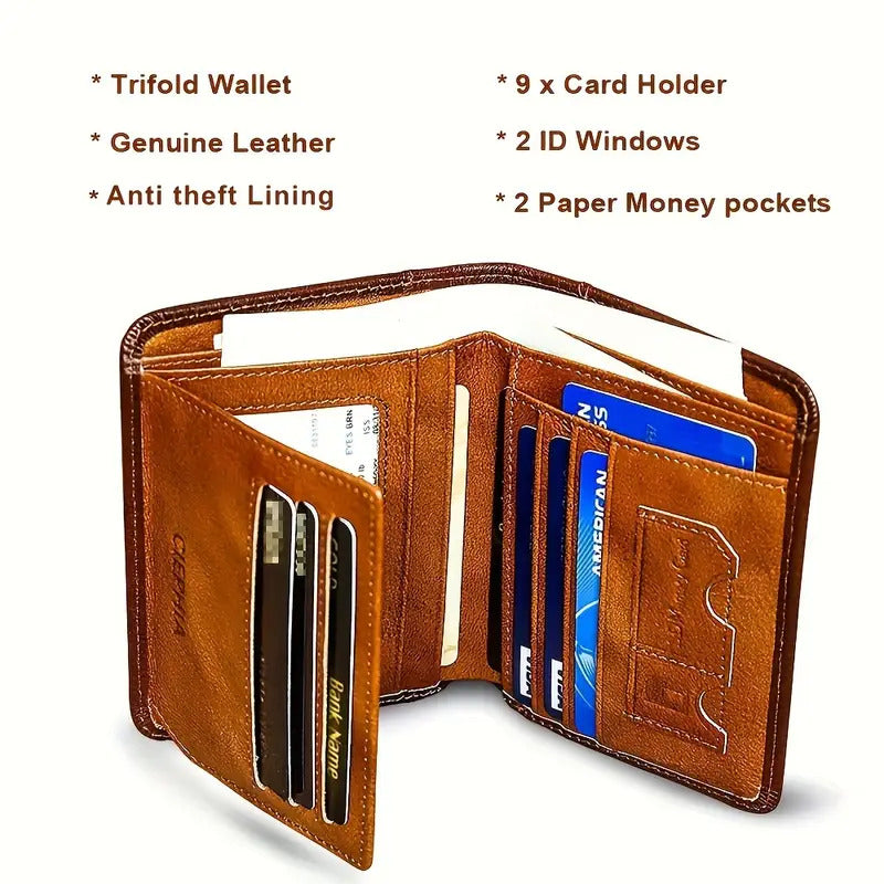 Vintage Genuine Leather RFID Blocking Wallet - CIEPHIA 