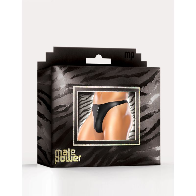 Male Power Zipper Thong Black-PAK-818-L/XL-BLK