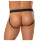 Male Power Jock Satin Lycra-390-076-L/XL-BLK