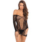 Demure Long Sleeve Mini Dress-7087-BLK-M/L
