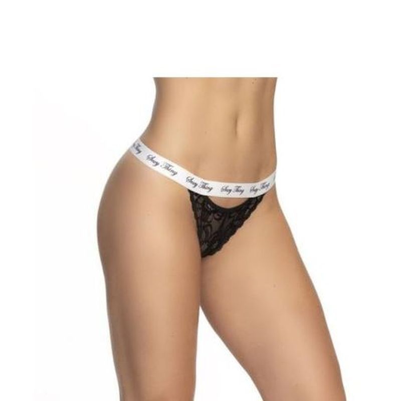 Lace Keyhole V Back Pantie Black-118-BLK-M/L