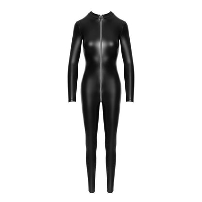 Power Wetlook Catsuit w Front Zipper-F293-BLK-M