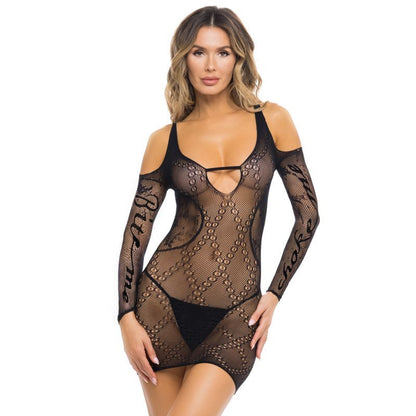 Between The Lines Dress-7100-BLK-O/S