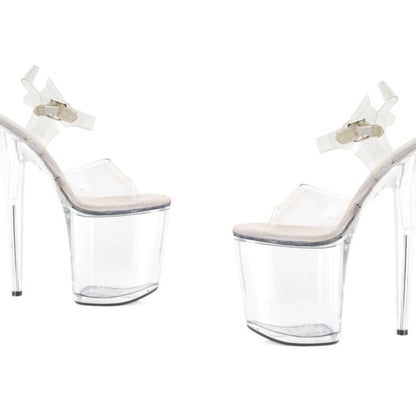 Clear Platform Sandal 8in-850-BROOK-CLR-8