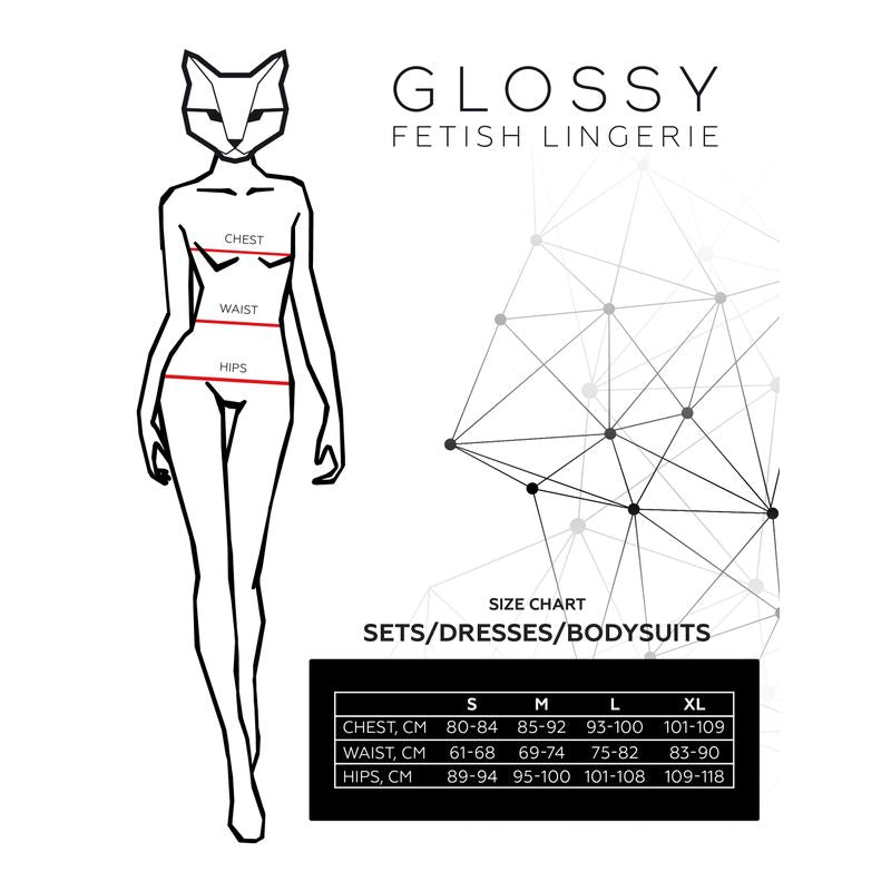 Glossy Sherrie Bodysuit-955045-BLK-L