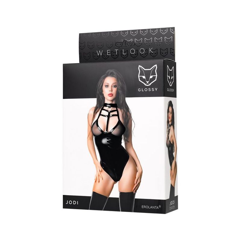 Glossy Jodi Bodysuit-955046-BLK-S