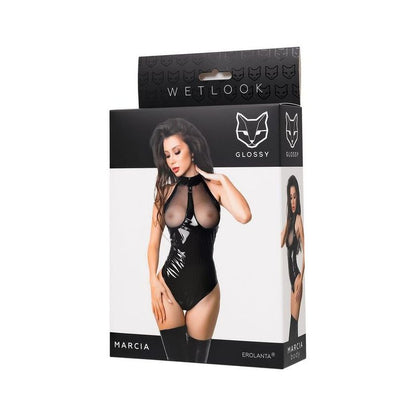 Glossy Marcia Bodysuit-955047-BLK-L