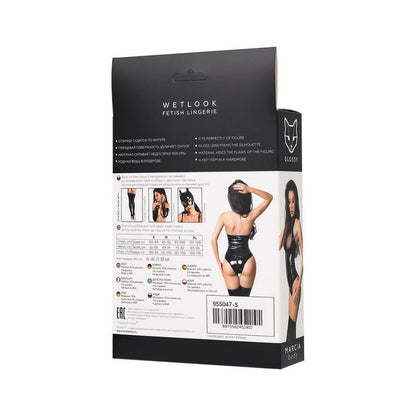 Glossy Marcia Bodysuit-955047-BLK-L