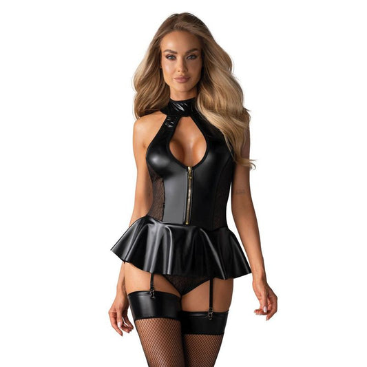 Hot Corset w Panties Black-859-COR-1-L/XL