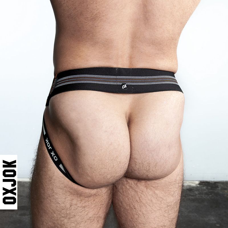 Oxballs Slingjock Upthrust Slider-Strap Jock Black Iron-JOK-1000-BLK-S