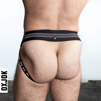 Oxballs Slingjock Upthrust Slider-Strap Jock Black Iron-JOK-1000-BLK-S