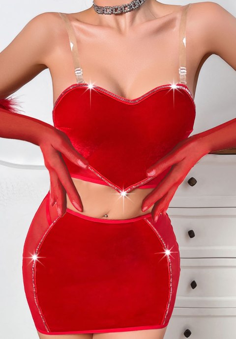 Heart You Bra and Skirt Set-WYXZ4102L