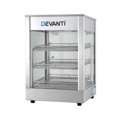 Devanti Commercial Food Warmer 850W 3 Shelf Heated Display Cabinet