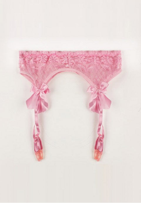 Womens Sexy Sheer Lace Bows Garter Belt-WYLQ2062