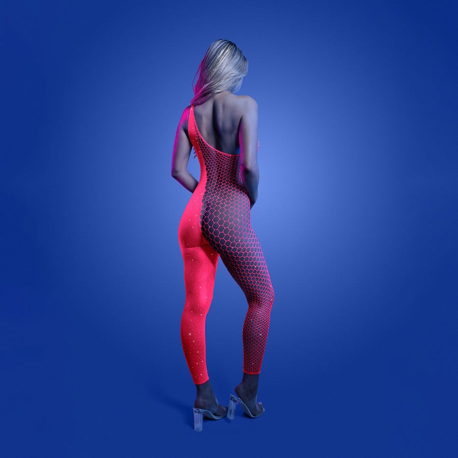GLOW Hyperdrive Bodystocking - OS - Glow In Dark Pink - One Size-GL2554-OS-B
