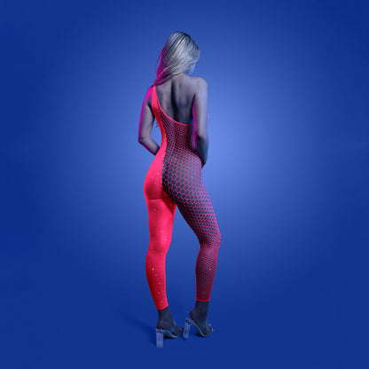 GLOW Hyperdrive Bodystocking - OS - Glow In Dark Pink - One Size-GL2554-OS-B