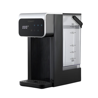 Devanti Instant Hot Water Dispenser 3L Heating Kettle 2400W Touch Control Water Black