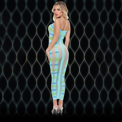 LAPDANCE Blue Horizon Maxi Dress - Blue - One Size-LC134