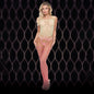 LAPDANCE Pink Mirage Suspender Bodystocking - Cream/Pink - One Size-LC135