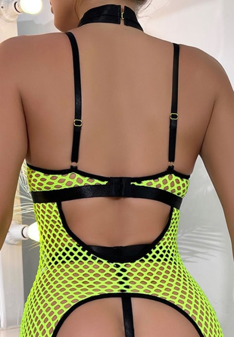 Caged Lace Bustier-MX3367-NG