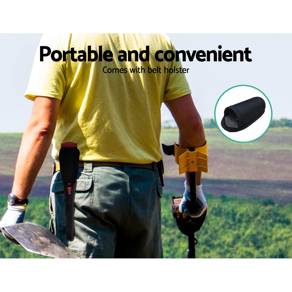 Metal Detector 40MM Sensitive Handheld Pinpointer Water Resistant Automatic Hunter Black
