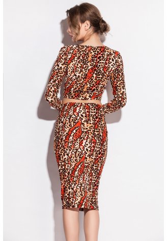 Luxury Digital Tiger Print Clubwear Set-YWC008-T