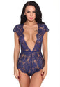 Plunging Eyelash Lace Romper-XY641