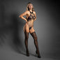 SHEER DECLARATION Crotchless Teddy Bodystocking - Black - One Size-SF998-OS-B