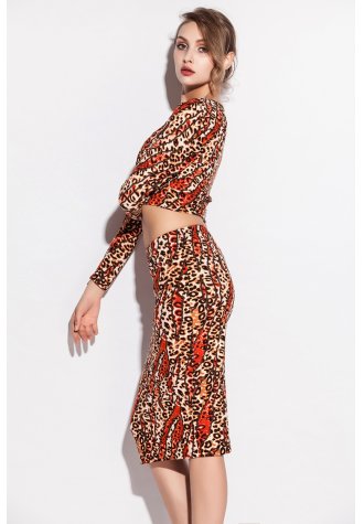 Luxury Digital Tiger Print Clubwear Set-YWC008-T