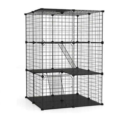 CARLA HOME Large Cat Cage Diy Enclosure, 4 Tier Pet Playpen Cat Kennel