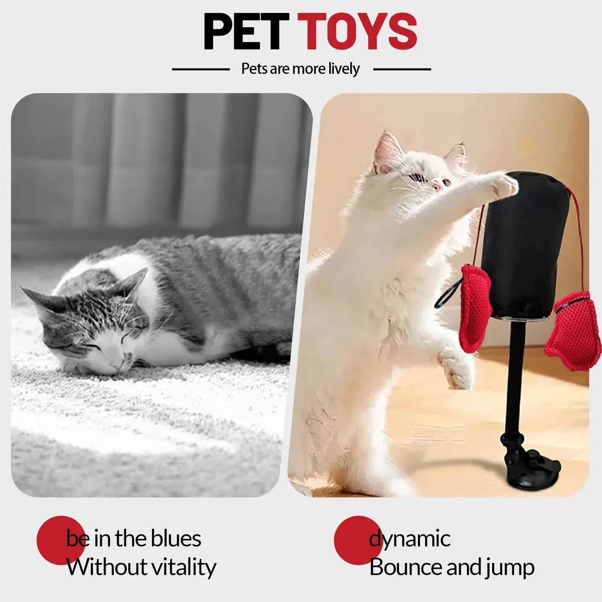 Tease Cat Toys Multi-Functional Cat Boxing Game Interactive Fun Toy for Cats