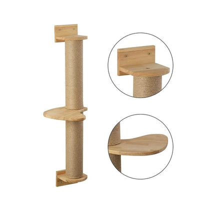 Cat Climbing Frame Wall Post Flax Rope Scratcher Hanging Toy Furniture Kittens