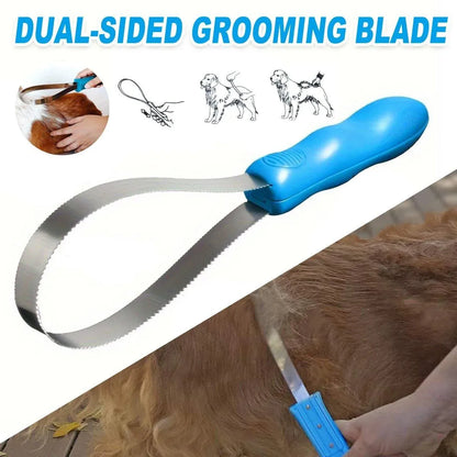 1 Dual-Sided Pet Grooming Tool, Blue