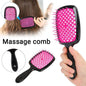 Detangling Hair Brush Hollow Vented Cushion Black and Rose Red, 1 Piece