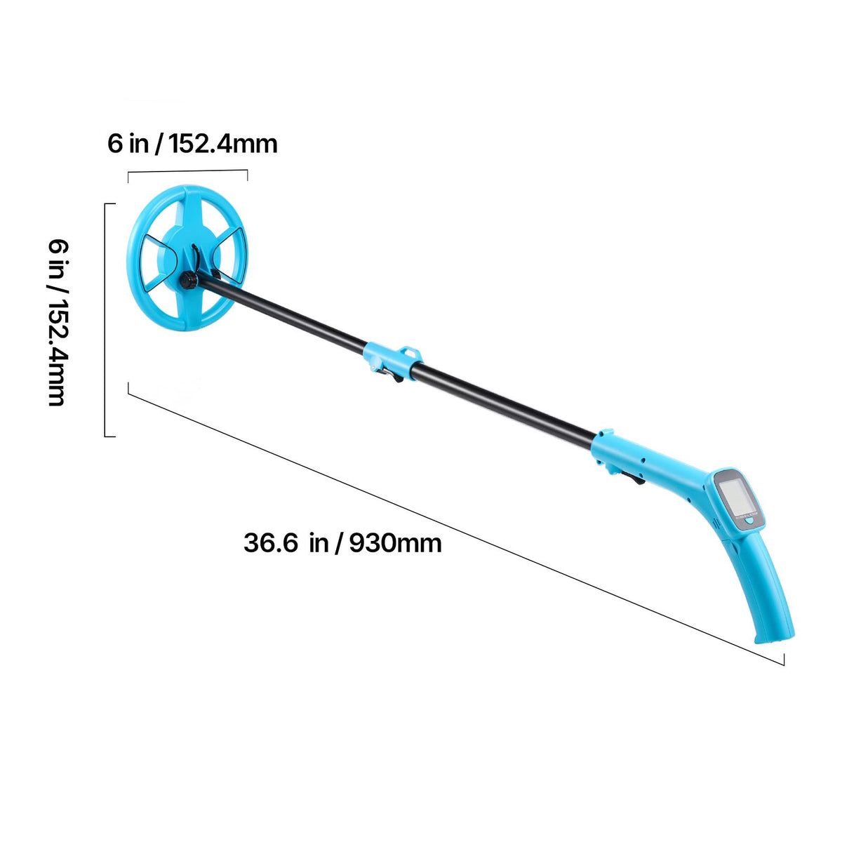 Metal Detector, 101.6 mm, Lightweight Metal Detector with LCD Display, 152.4 mm IP68 Waterproof Search Coil, Adjustable 650-930 mm Gold Detector, Easy to Use, for Detecting Gold Exploration