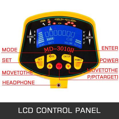 Metal Detector Waterproof Disc Metal detectors Underwater Underground high Accuracy LCD Display Metal Detector for Adults and Children Headphone Automatic Detector (Yellow 3010)