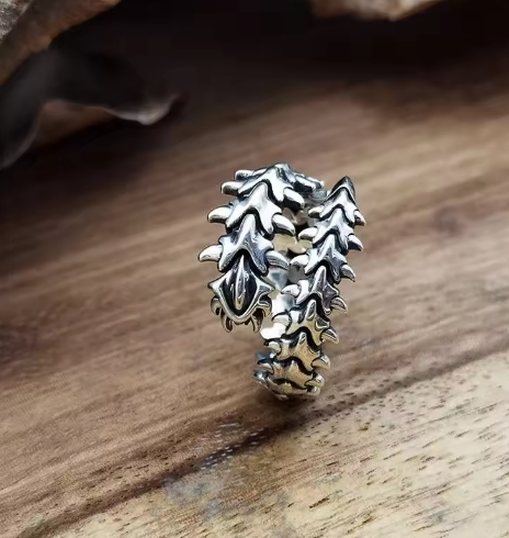 Vintage Gothic Keel Spine Ring -  Hyperbole Centipede