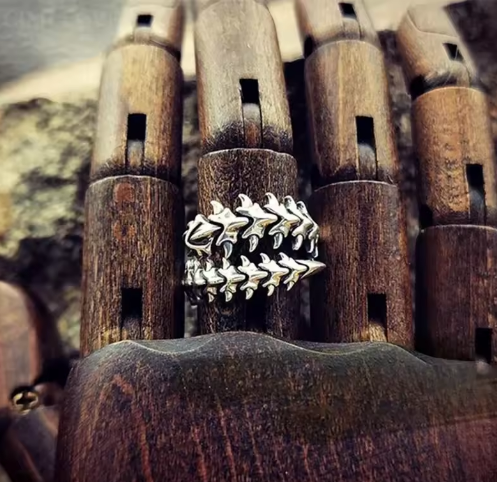 Vintage Gothic Keel Spine Ring -  Hyperbole Centipede