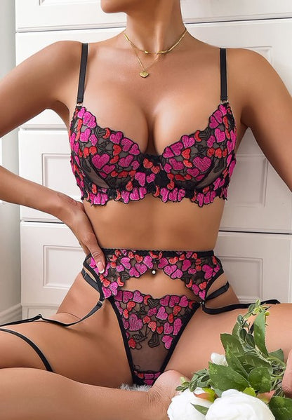 Floral Passion Lace Bra Set-ZRDZR1142A