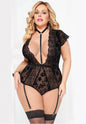 Exquisite Lace Choker Neck Teddy-OYR80560-1
