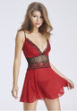 Lovely Red Babydoll And Thong-WKD5053