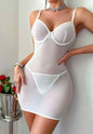 First Desire Lace-Up Chemise Set-LS1517-W