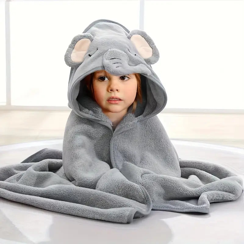 Ultra-Soft Elephant Hooded Youngsters Towel 