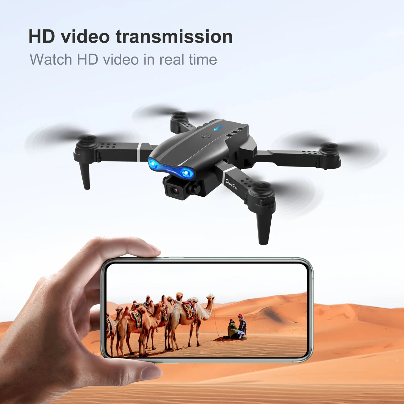  E99 Pro K3 Foldable Quadcopter Drone with HD Dual Cameras 